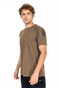 AKN 713 BİSİKLET YAKA KISA KOLLU TAKTİK T-SHIRT - Siyah/Haki/Bej