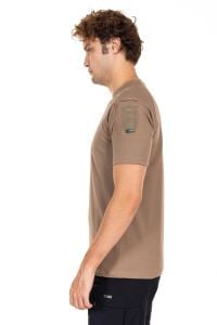 AKN 713 BİSİKLET YAKA KISA KOLLU TAKTİK T-SHIRT-BEJ