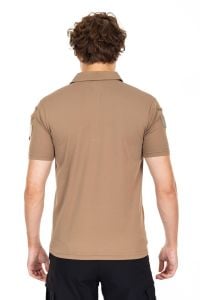 AKN 708 POLO YAKA KISA KOLLU TAKTİK T-SHIRT-BEJ
