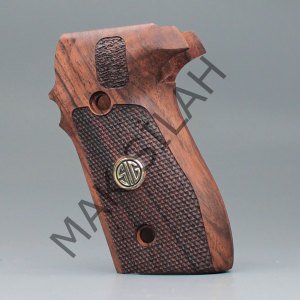 Sig Sauer P 228 P 229 Sarı Metal Arma Sig Baklava Motif Ceviz Ahşap Silah Kabze