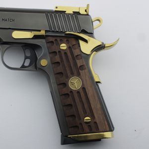 Yavuz 1911 Sarı Metal Kurt Oluk Motif Ceviz Ahşap Silah Kabze