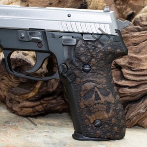 Sig Sauer P 228 P 229 Kuru Kafa Motif Ceviz Ahşap Silah Kabze