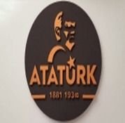 999-402 Atatürk Tarihli Daire Siyah 57*57 cm