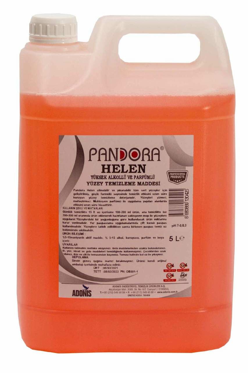 Pandora Helen Alkol Bazlı Parfümlü Yüzey Temizleyici 5 L