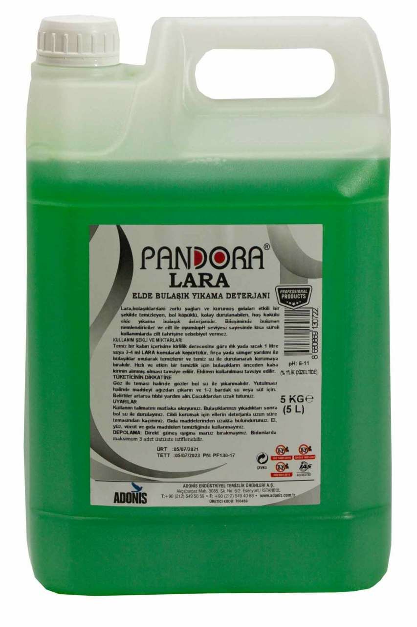 Pandora Lara Elde Bulaşık Yıkama Deterjanı 5 L