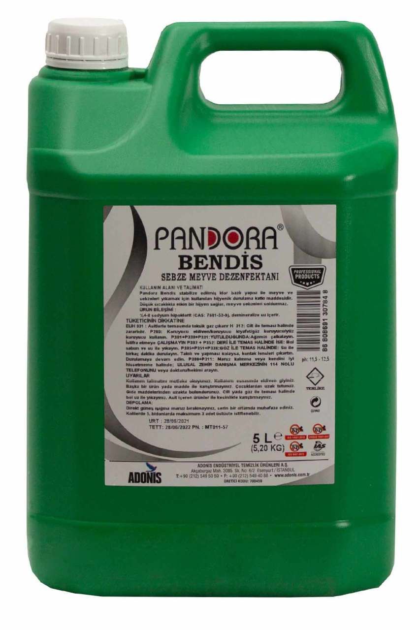 Pandora Bendis Sebze Meyve Hijyenik Durulama Ürünü 5 L