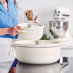 KitchenAid Döküm Demir Tencere Krem 22 cm - 3.3 L