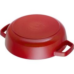 Staub Chistera Yağmur Efektli Kapaklı Döküm Tencere Kırmızı Yuvarlak 28 cm