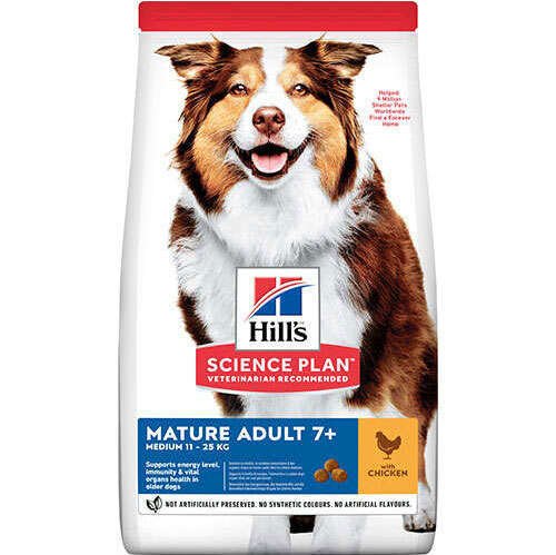 Hills Mature 7+ Tavuklu Orta Irk Yaşlı Köpek Maması 2,5 Kg