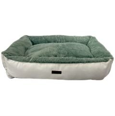 Pawland Tavşan Tüyü Peluş Orta ve Büyük Irk Köpek Yatağı Yeşil 90x80 CM