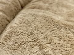 Pawland Tavşan Tüyü Peluş Kedi Yatağı Küçük Irk Köpek Yatağı Açık Kahve 70x55 cm