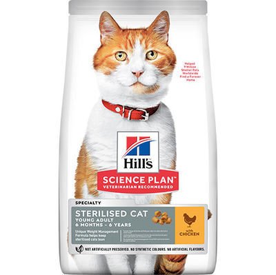 Hills Sterilised Kısırlaştırılmış Tavuklu Kedi Maması 3 Kg