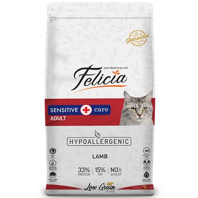 Felicia Düşük Tahıllı Yetişkin Kuzu Etli Kedi Maması 12 Kg