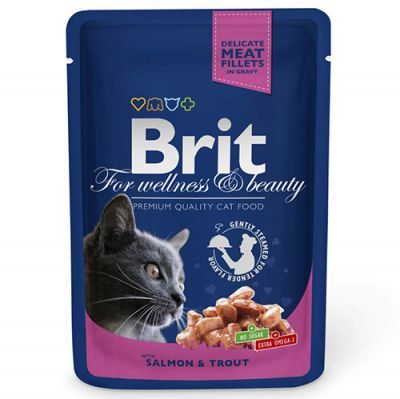 Brit Premium Salmon & Trout Somon ve Alabalıklı Kedi Yaş Maması 100 Gr