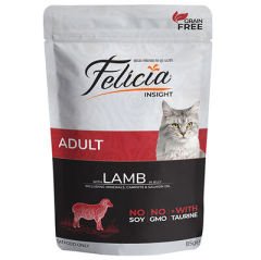 Felicia Pouch Kuzu Etli Tahılsız Kedi Yaş Maması 85 Gr