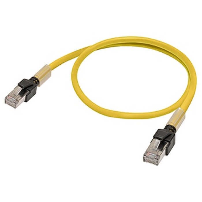 Omron - XS6W-6LSZH8SS20CM-Y  Ethernet Cat.6 patch kablo, LSZH çift zırhlı (Sarı), 0,2 m