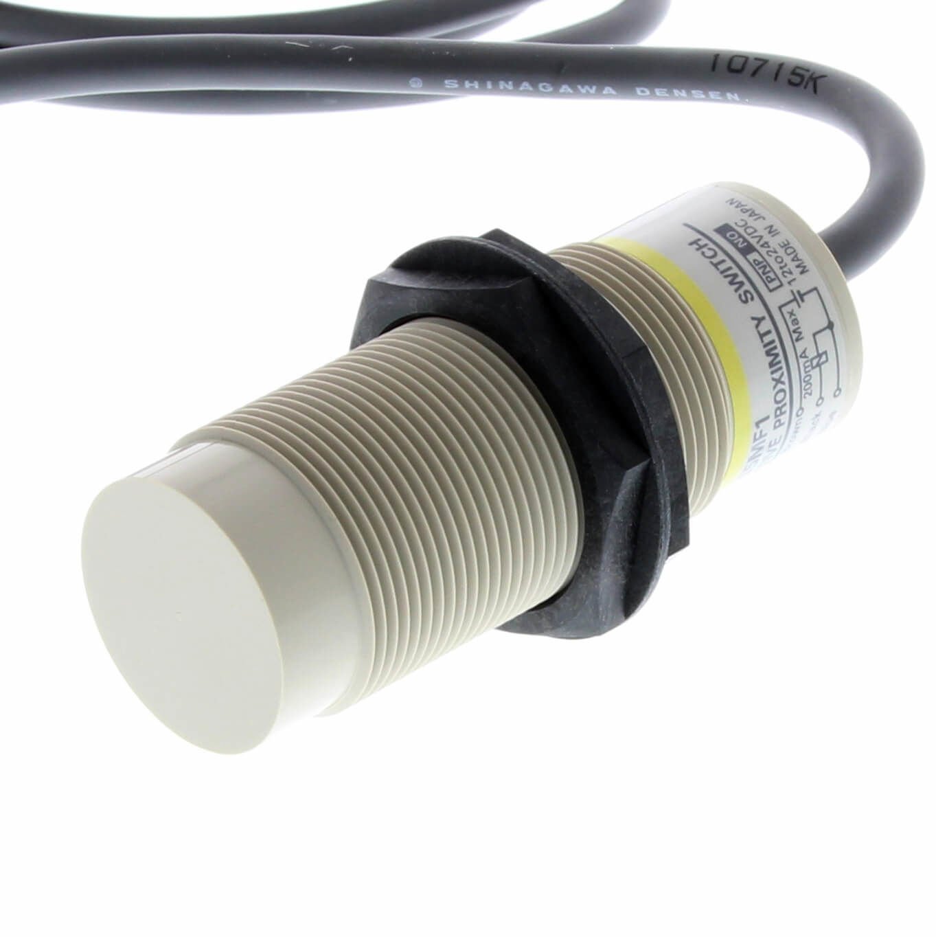 Omron - E2K-X15ME2  Proximity sensor, capacitive, M18, unshielded, 8mm, DC, 3-wire, NPN-NC, 2m cable