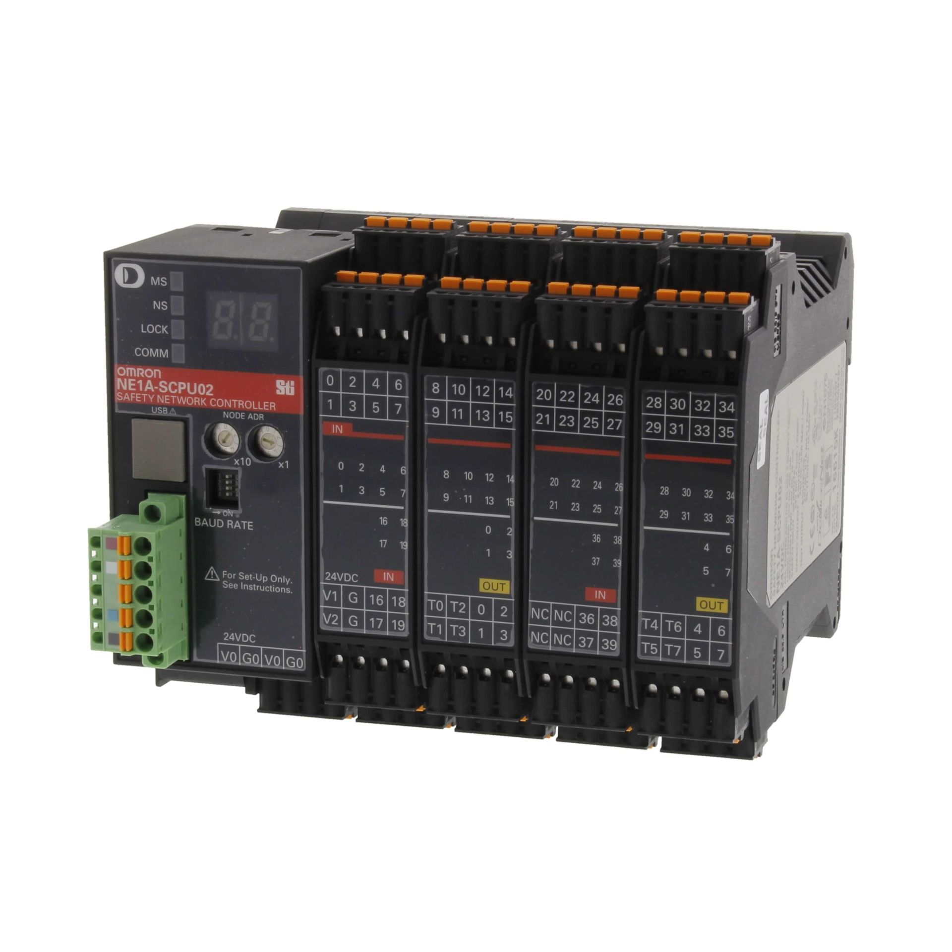 Omron - NE1A-SCPU02 VER2.0  Safety network controller, 40 x PNP inputs, 8x PNP outputs, 8x test outputs
