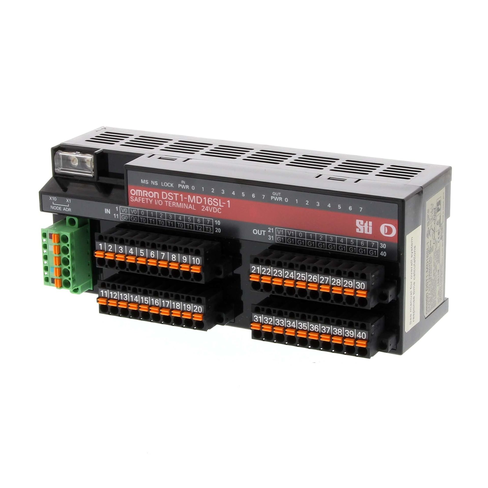 Omron - DST1-MD16SL-1  Remote I/O terminal, 8 x PNP inputs, 8 x PNP outputs, 4 x test outputs