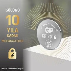 GP 5'li CR2016 3V Lityum Düğme Pil (GPCR2016-C5)