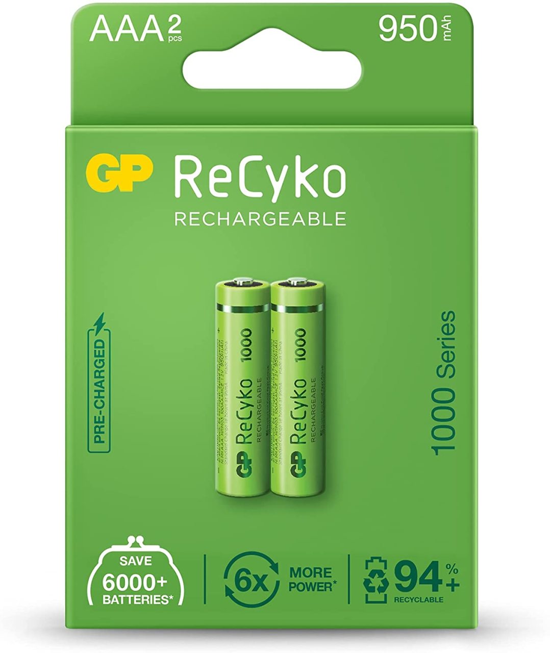 Gp Reycko 950 Mah Aaa Şarjlı Ince Kalem Pil 2'li