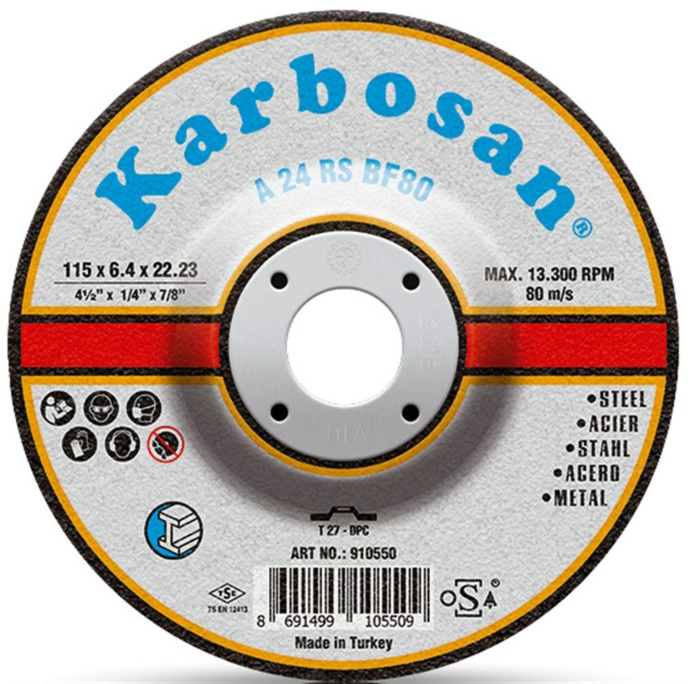 Karbosan 180x6.4x22.23 NK Metal Taşlama Diski 910570 (A 24 RS BF80)