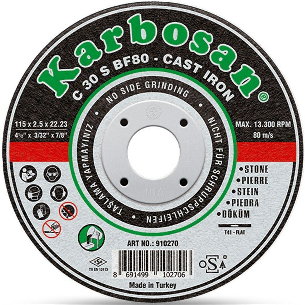 Karbosan 180x3.0x22.23 SC Pik Döküm Kesme Diski 910290 (C 30 S BF80)