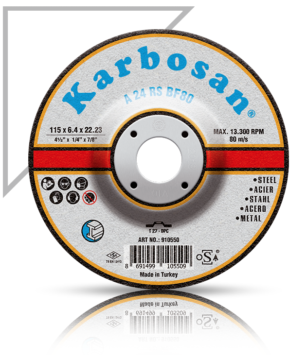 Karbosan 125x6.4x22.23 NK Metal Taşlama Diski 910560 (A 24 RS BF80)