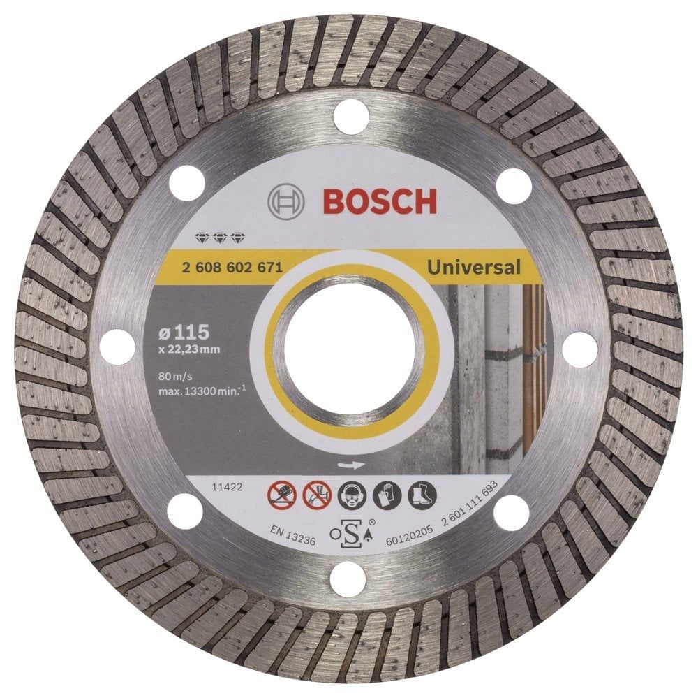 Bosch - Best Serisi Genel Yapı Malzemeleri İçin Turbo Segmanlı Elmas Kesme Diski 115 mm