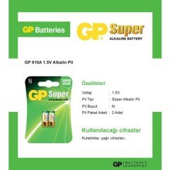 GP Super 910A LR1 1.5V N Alkalin Pil 2'li