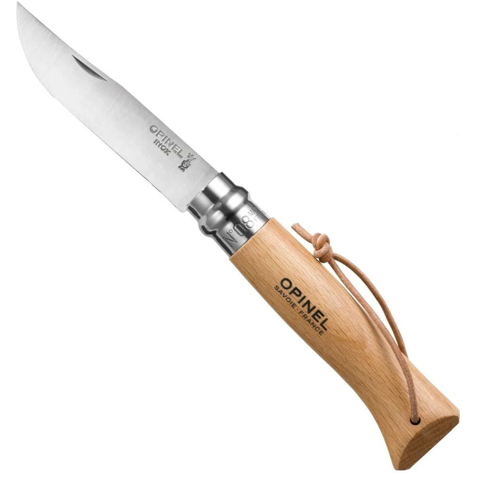 Opinel Inox 8 No Ahşap Deri Askılı Paslanmaz Çelik Çakı OP-001321