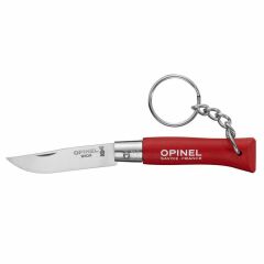 Opinel No 4 Anahtarlıklı Paslanmaz Çelik Çakı Kırmızı (Ahşap Saplı) OP-002055