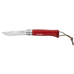 Opinel Inox 8 No Deri Kılıflı Paslanmaz Çakı (Kırmızı) OP-001890