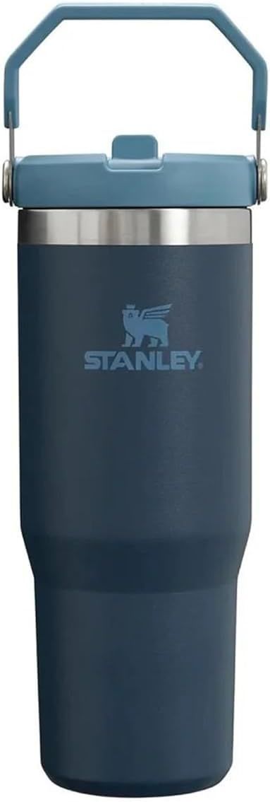 Stanley The IceFlow Flip Straw Pipetli Termos Bardak Navy 0,89 LT 10-09993-536