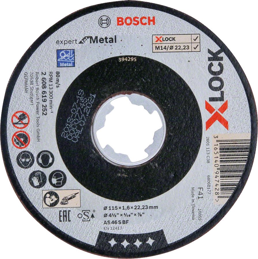 Bosch - X-LOCK - 115*1,6 mm Expert Serisi Düz Metal Kesme Diski (Taş)