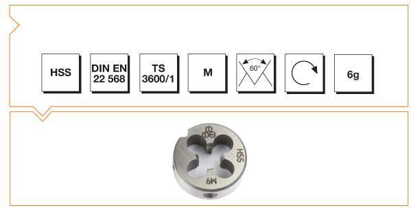 Normal vidalı pafta m20 MTE