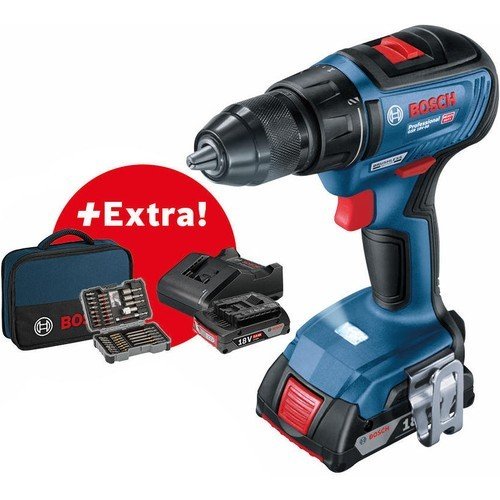 Bosch Professional GSR 18V-50 18V 2.0 Ah Li-ion Çift Akülü Delme Vidalama + 43 Parça Set 0 601 9H5 004