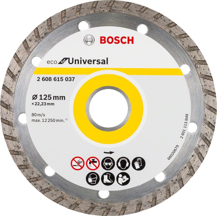 Bosch - Ekonomik Seri 9+1 Genel Yapı Malzemeleri İçin Elmas Kesme Diski 125 mm Turbo