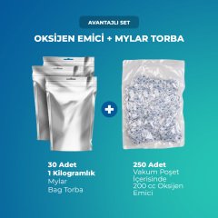 Oksijen Emici+Mylar Bag Alüminyum Torba (1 Kg lık) Set
