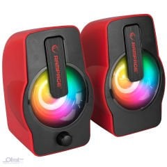 RAMPAGE RMS-G7 FALSETTO 2.0 6WATT RGB LEDLİ GAMING SPEAKER - KIRMIZI