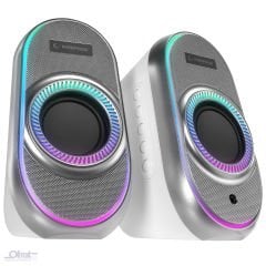 RAMPAGE RMS-X3 2.0 6W BLUETOOTH MM RGB IŞIKLI GAMING SPEAKER- BEYAZ