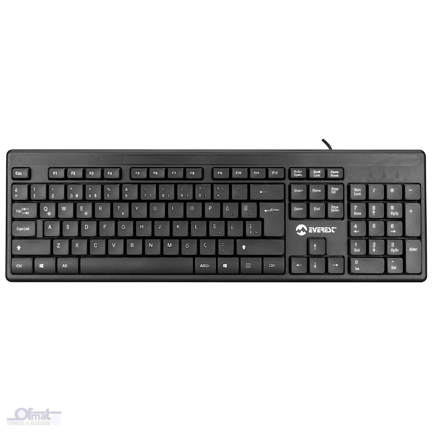 EVEREST KB-1002 SİYAH USB Q STANDART KLAVYE