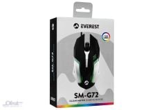 EVEREST SM-G72 USB SİYAH/GÜMÜŞ IŞIKLANDIRMALI  MOUSE