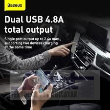 BASEUS GRAIN PRO DUAL USB 2*.48A MAX ÇIKIŞLI ARAÇ ŞARJ BAŞLIK - BEYAZ