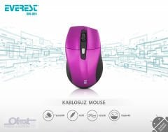 EVEREST SM-861 USB MOR 800/1200/1600 DPİ SÜPER SESSİZ KABLOSUZ MOUSE