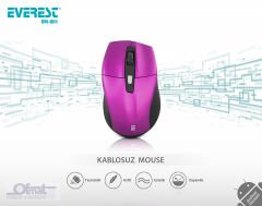 EVEREST SM-861 USB MOR 800/1200/1600 DPİ SÜPER SESSİZ KABLOSUZ MOUSE