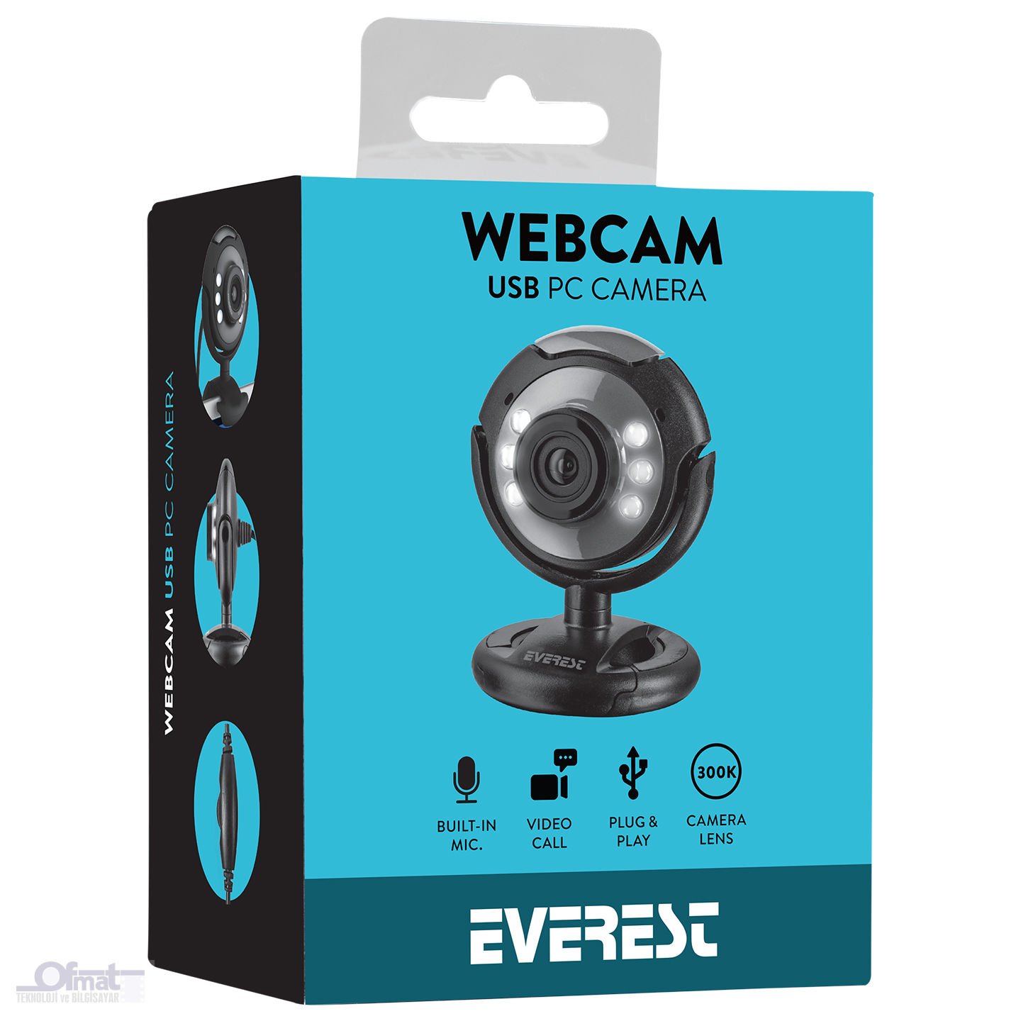 EVEREST SC-824 300K USB MİKROFONLU LEDLİ WEBCAM PC KAMERA