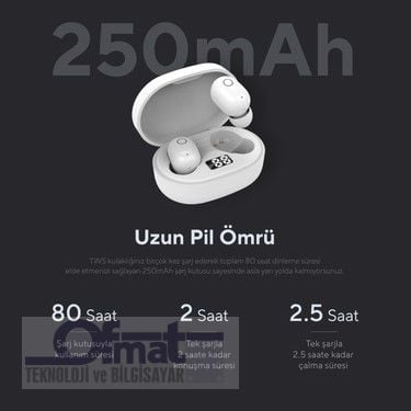 S-LİNK SL-TWS05 BEYAZ MOBİL TELEFON UYUMLU BLUETOOTH TWS MİKROFONLU KULAKLIK