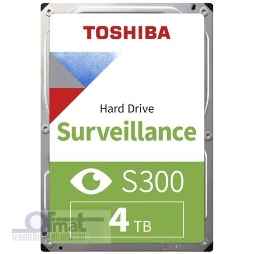 TOSHIBA 4TB 3.5'' S300 5400 SATA3 256MB GÜVENLİK DİSKİ HDWT840UZSVA