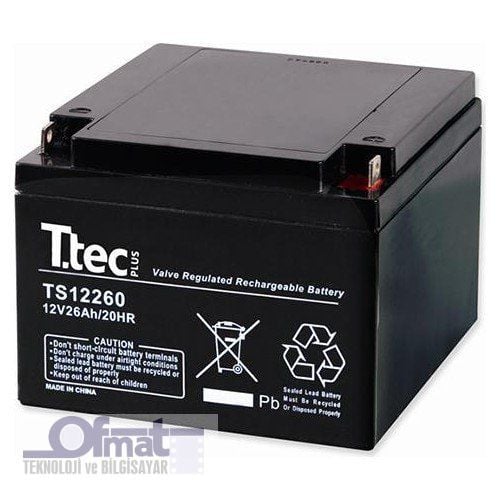 TTEC 12V 26AH BAKIMSIZ KURU AKÜ